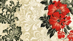 复古花卉装饰图案背景