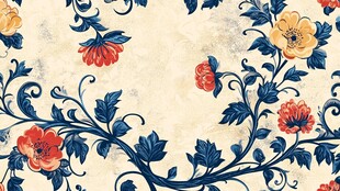 复古花卉藤蔓图案纹理