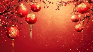 喜庆红灯笼迎新春佳节