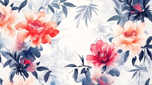 水墨花卉图案背景