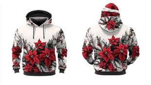 圣诞花卉连帽卫衣展示