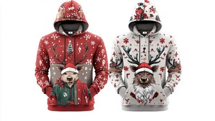 圣诞主题连帽卫衣展示