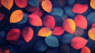 多彩秋叶图案背景