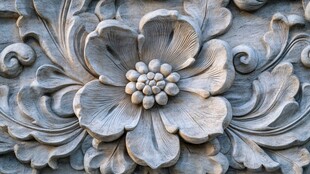 石雕花卉细节之美