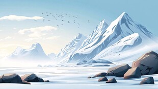 雪山冰川风景图