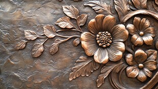 铜雕花卉细节精美呈现