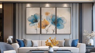 现代简约风客厅装饰画展示