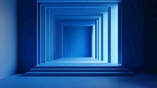 蓝色深邃通道空间视觉