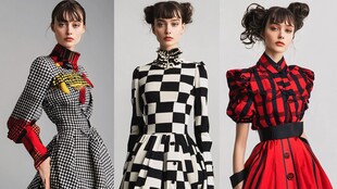 时尚复古风女装模特展示