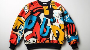 个性涂鸦风彩色潮流卫衣