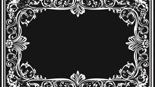黑白花纹边框设计素材
