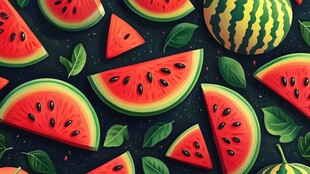 夏日西瓜图案 清新水果风