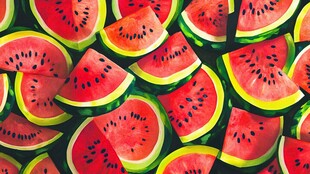 缤纷西瓜切片图案