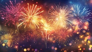 绚丽烟花点亮梦幻夜空