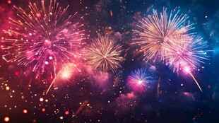 绚丽烟花绽放夜空