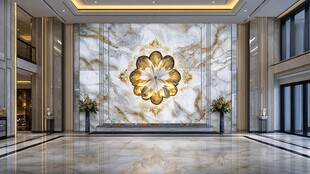 豪华大厅大理石艺术背景墙