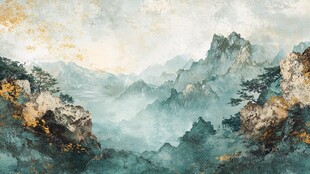 水墨山川意境图