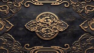 中式古典黑金华丽纹饰