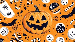 万圣节欢乐元素插画背景