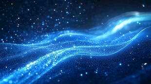 梦幻蓝色流光粒子背景