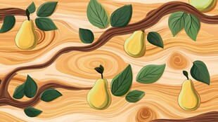 梨树枝干图案背景插画