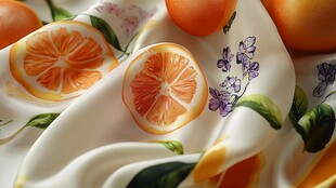 橙意满满 印花布上的鲜橙