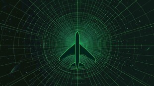 雷达屏幕上的飞机图标