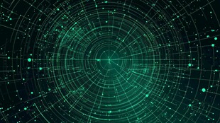 科技感绿色线条网格背景图