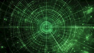 科技感绿色未来感雷达背景