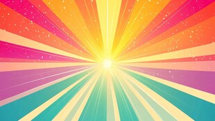 绚丽放射状多彩光芒背景