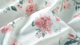 粉色花卉印花柔软织物