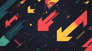 多彩箭头几何图案背景