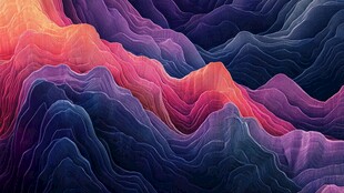 梦幻多彩起伏山峦