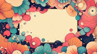 梦幻花卉边框背景图