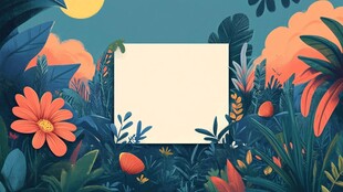 梦幻植物间的空白展示框