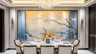 中式奢华餐厅的雅致景致