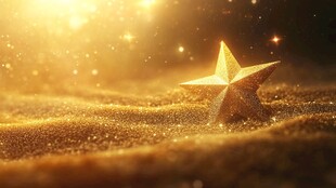 金色闪耀星星的梦幻场景