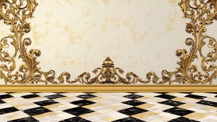 奢华欧式金饰墙面与地板