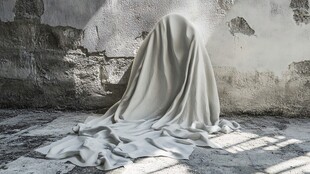 被布覆盖的神秘身影