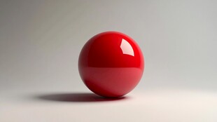 红色光泽球体特写
