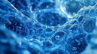 梦幻蓝色水泡微观景象