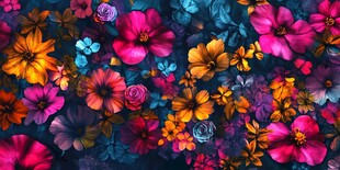 绚丽多彩花卉图案背景