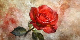 复古风单支娇艳红玫瑰