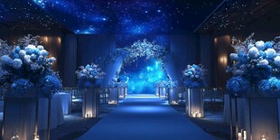 梦幻星空主题浪漫婚礼现场