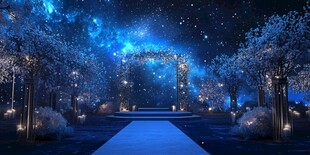 梦幻星空主题浪漫婚礼场景