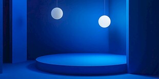 蓝色梦幻室内展示空间