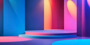 炫彩梦幻几何舞台空间