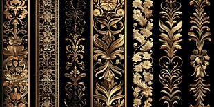 黑金奢华花纹图案设计