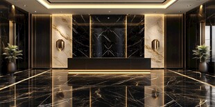 奢华大气的酒店大堂前台
