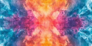 梦幻炫彩对称抽象烟雾图